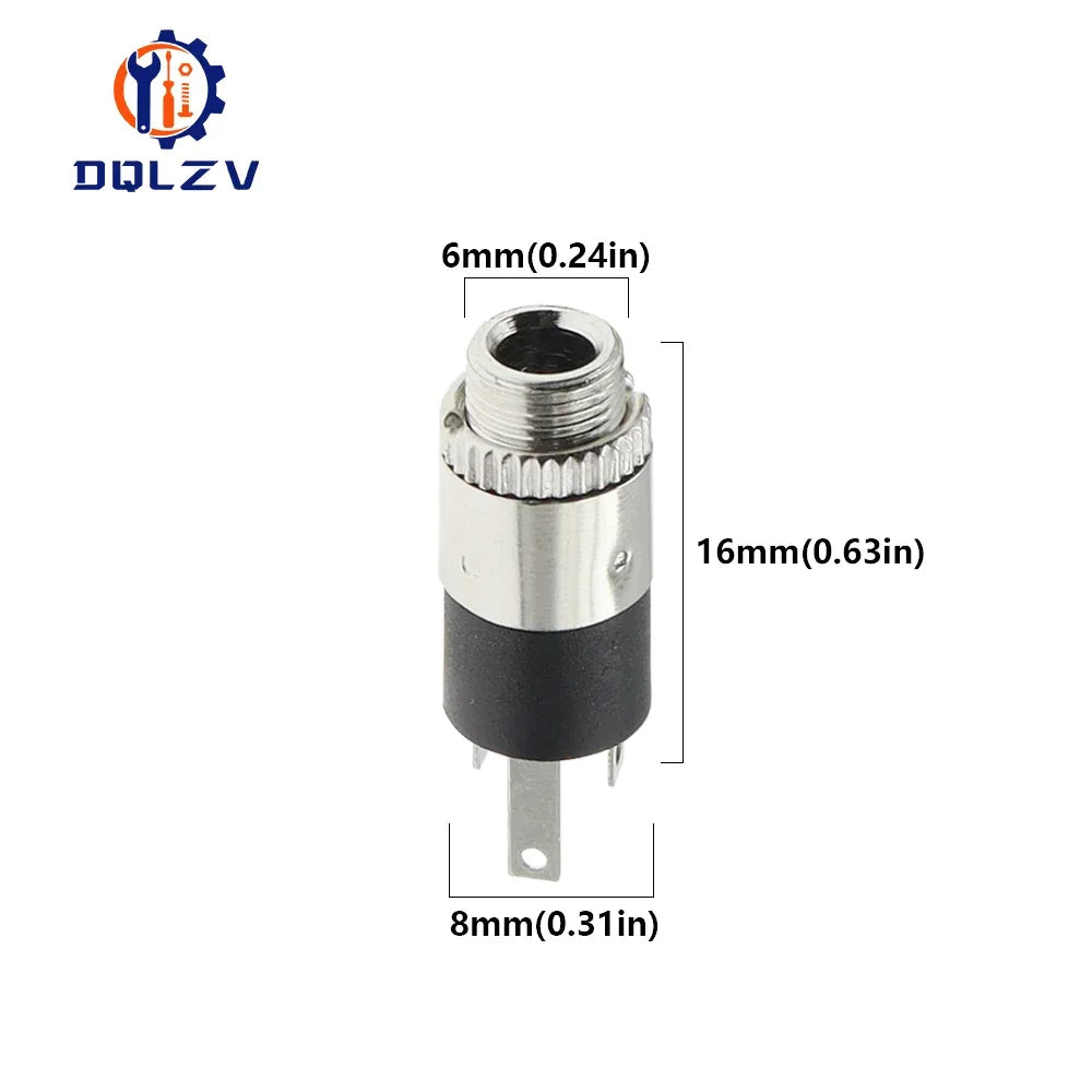 5PCS/LOT PJ392 3.5mm Stereo Female Sockect Jack with Screw 3.5 Audio Headphone Connector PJ-392