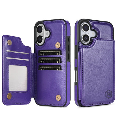 Wallet RFID Blocking Layer Protect Anti-Theft Magnetic Leather Case For iPhone Air 17 Pro Max 16e 15 Plus 14 13 12 11 Card Bag