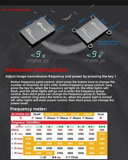 PandaRC Panda 40CH 5.8G 800mW picture transmission FPV VTX wireless transmitter drone crossing machine   jumper t pro gafas fpv