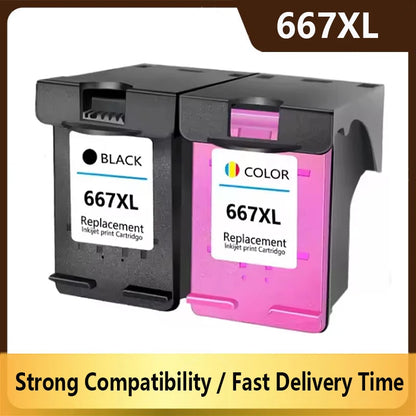 667XL Ink Cartridges For HP 667 HP667 XL Replacement Compatible Deskjet 1275 2374 2375 2376 2775 2776 6475 Printer