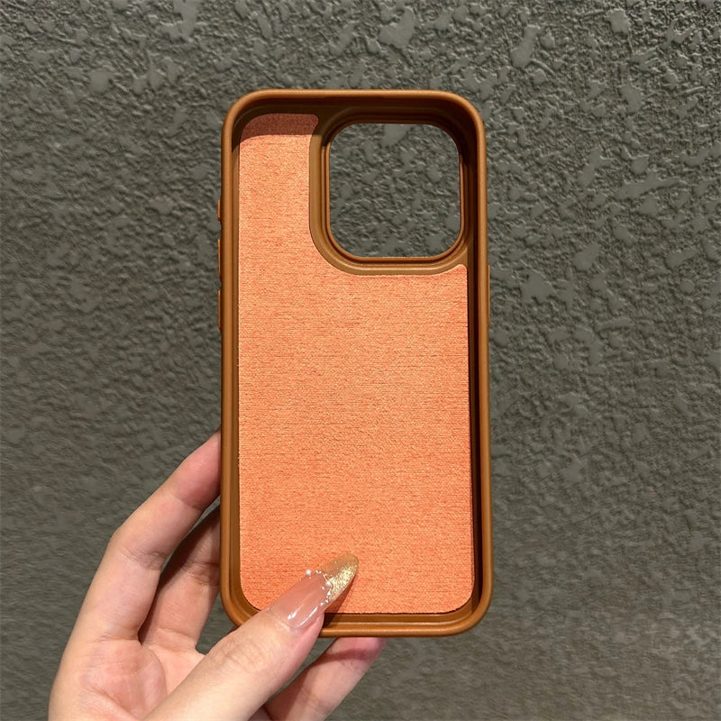 Luxury Business Lichee Pattern Leather Texture TPU Case For iPhone 16 15 14 13 12 11 Pro Max 16 Plus Shockproof Matte Soft Cover