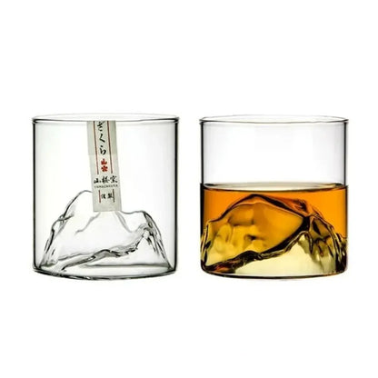 5 Oz 3D Guanshan Whiskey Glass Set Transparent Crystal Cup Suitable for Drinking Whiskey Cognac Cocktail Ice Wine Glass