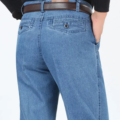 New Arrival Stretch Jeans for Men Spring Autumn Male Casual High Quality Cotton Regular Fit Denim Pants Dark Blue Baggy Trousers