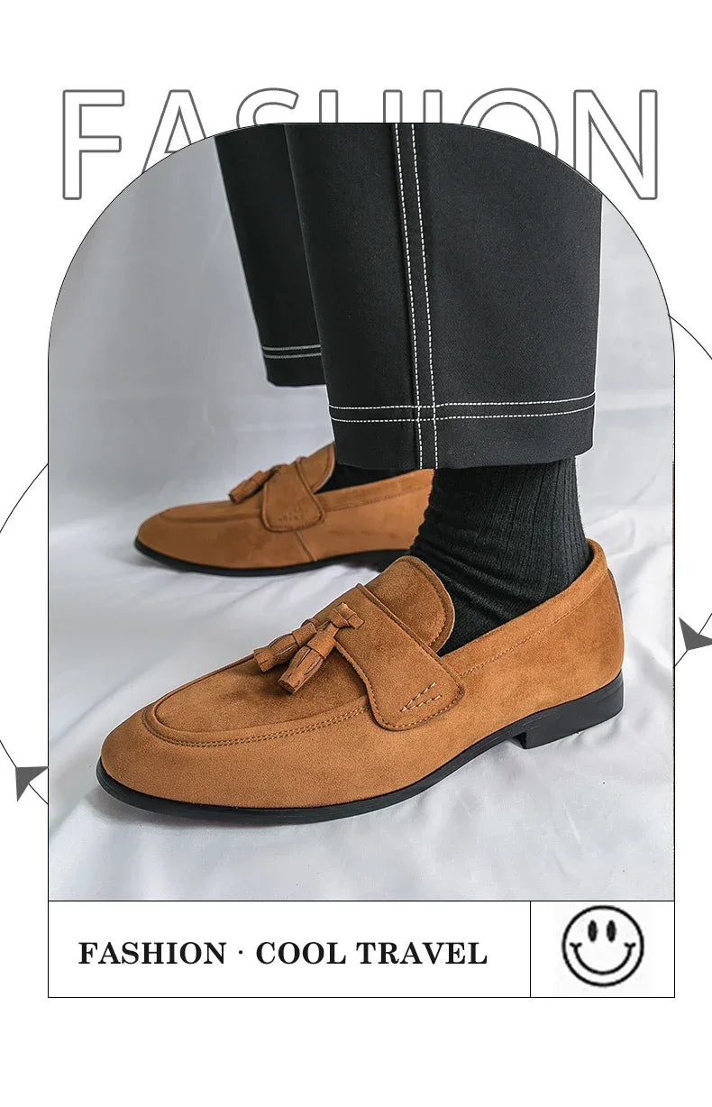 Fashion Casual Business Shoes Men High Quality Office Social Leather Shoes Men Slip On Loafers Man Tassel Men's Dress Shoes