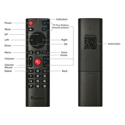 BPR3S PLUS BT Air Mouse Voice Function IR learning TV 2.4G Wireless Remote Controller With Gyroscope for Android TV Box/PC