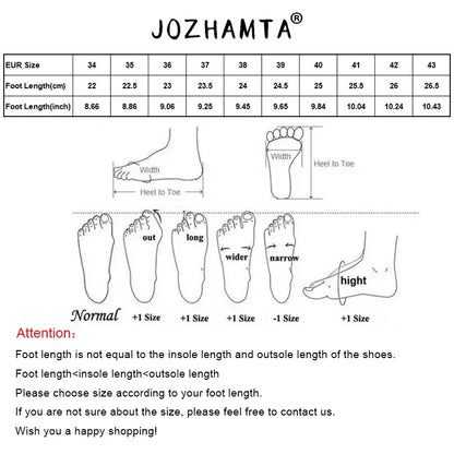 JOZHAMTA Size 34-43 Women Ankle Boots Real Leather Thick High Heel Shoes Fall Winter 2025 Casual Office Lady Dress Short Booties