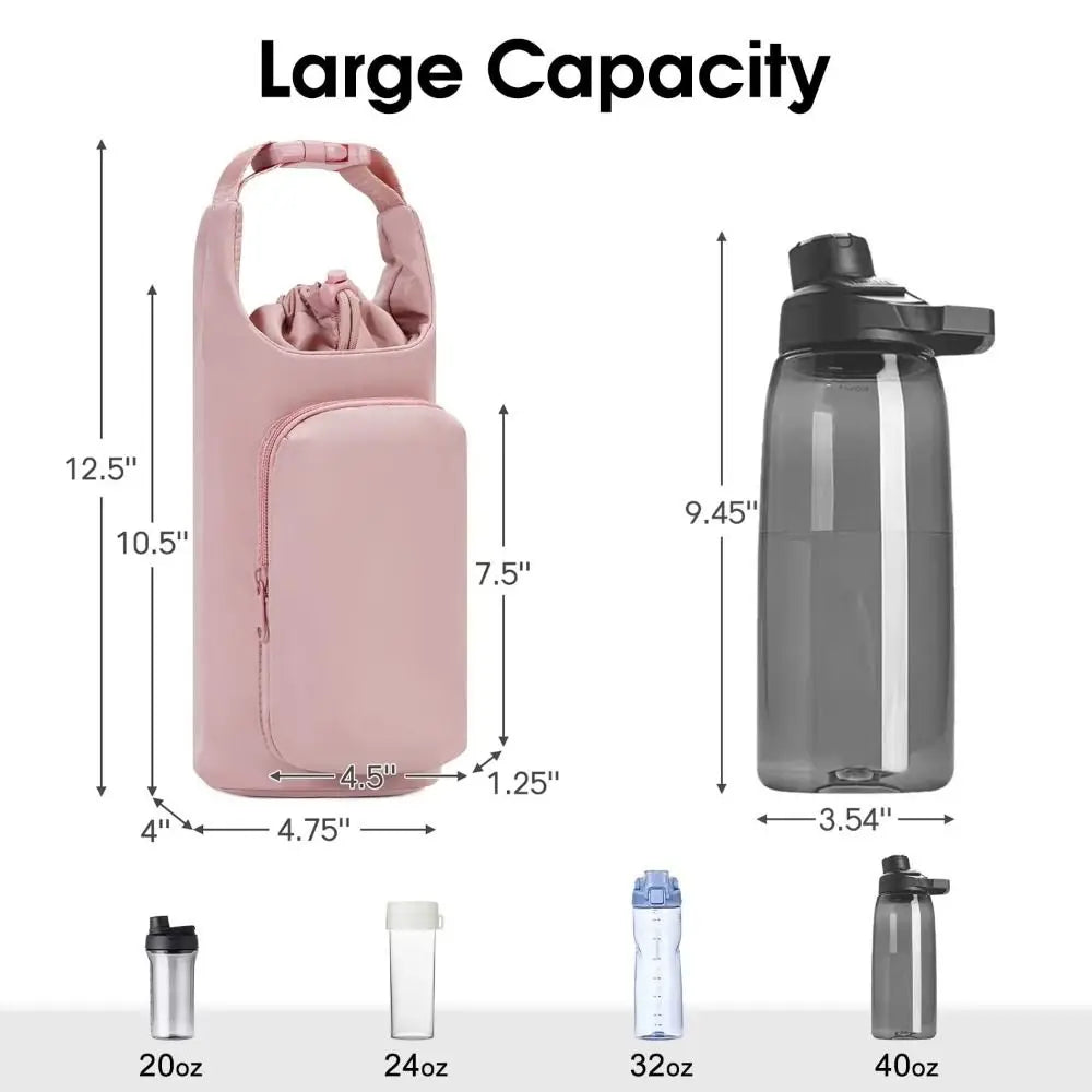 New Portable Water Bottle Carrier Bag Adjustable Outdoor Shoulder Bag Bottle Accessories with Straps Water Bottle Sleeve
