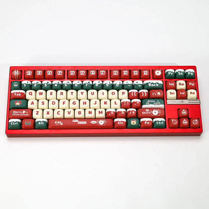 KBDiy Christmas Carnival Keycap Gift KOA Profile Sublimation PBT ISO Keycaps For 60 Wooting Magnetic Mechanical Keyboard Gaming
