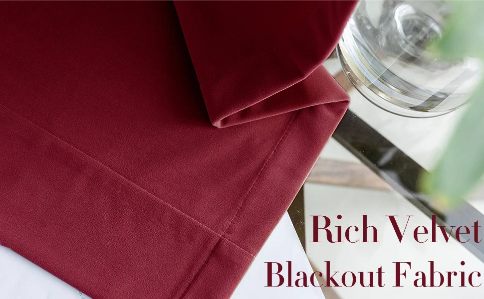 Luxury Velvet Blackout Curtain [1 Panel] Soundproof Room Darkening Drapery Heavyweight Soft Window Panel for Bedroom & Theater