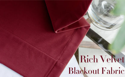 Luxury Velvet Blackout Curtain [1 Panel] Soundproof Room Darkening Drapery Heavyweight Soft Window Panel for Bedroom & Theater