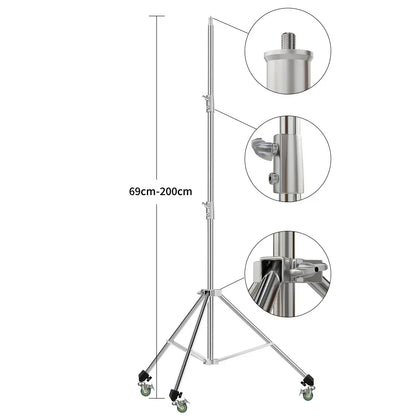 290cm Air Pressure Tripod Bearing 10kg for Camera Stainless Steel Light Stand For Ring Light Live Youtube and Photography Soft