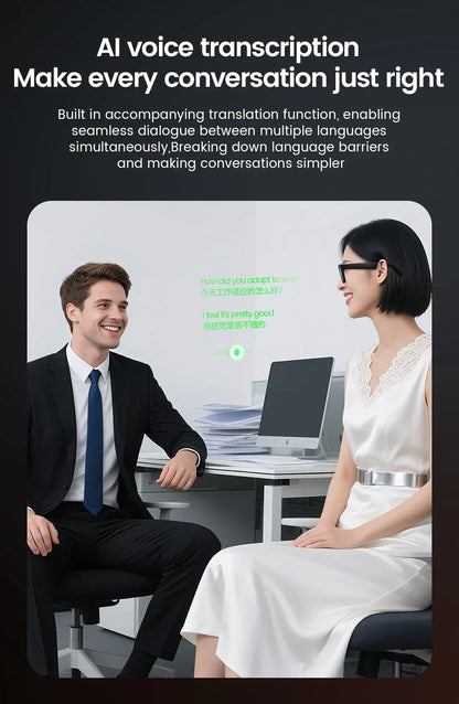 Smart Glasses AI Translation，Photography, Videography，Audio Recording WiFi Transmission Functio Color-Changing Smart Sunglasses