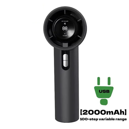 Lenovo Ultra Quiet 100 Speed Handheld Fan USB Rechargeable Portable Mini Turbo Fan for Office Outdoor Travel with LEDIndicator