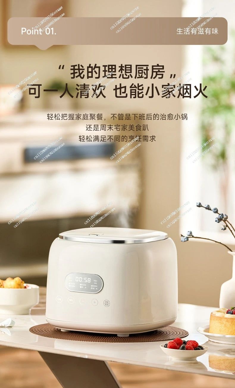 Rice cooker stainless steel 0 coated 3-4 people mini household rice soup separation 2-3 people rice cooker
