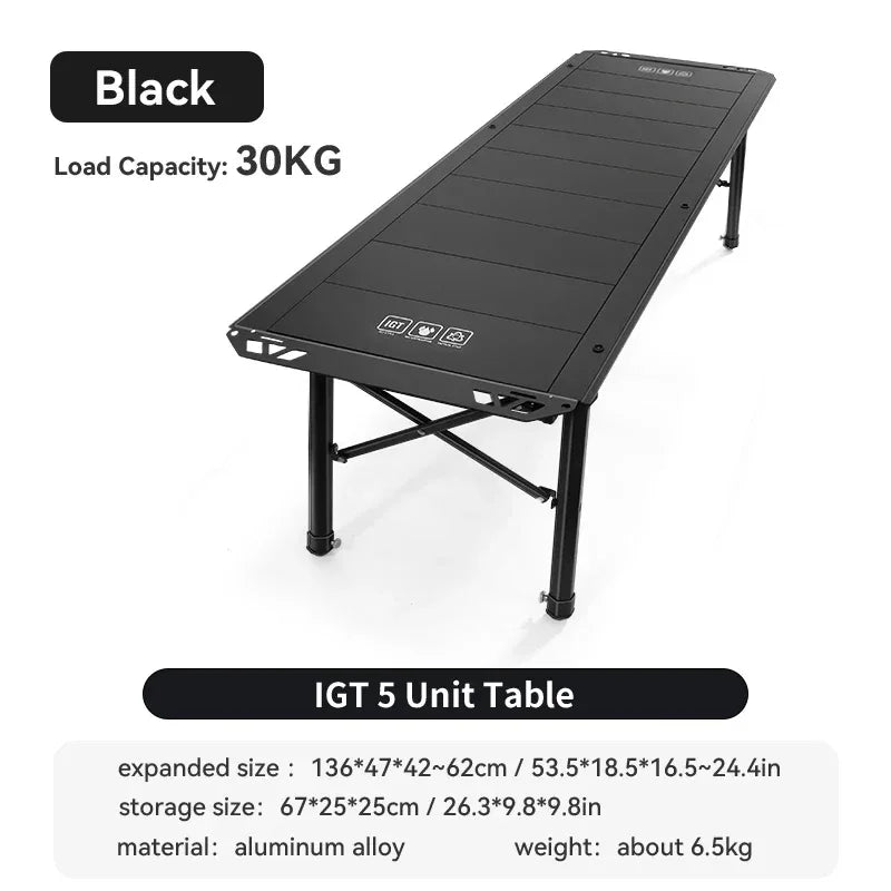 WESTTUNE Outdoor IGT Table IGT 5 Unit Aluminum Alloy Camping Table Portable Folding Desk for Picnic RV Trip Patio Backyard BBQ