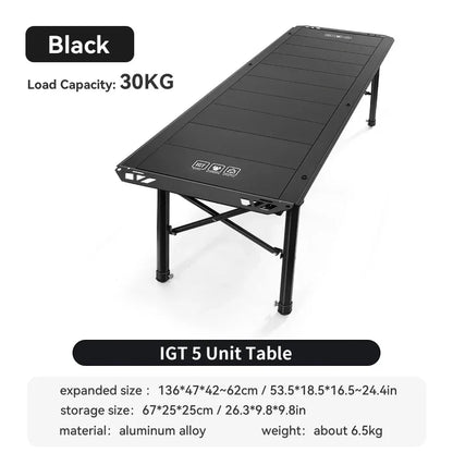 WESTTUNE Outdoor IGT Table IGT 5 Unit Aluminum Alloy Camping Table Portable Folding Desk for Picnic RV Trip Patio Backyard BBQ