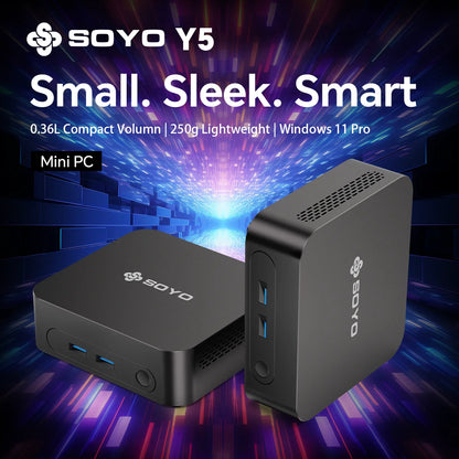 SOYO Mini PC Y5 Intel i3 4th Gen4030U 8GB RAM 128GB ROM Windows 10 WiFi BT4.2 Desktop Computer Multi-screen output