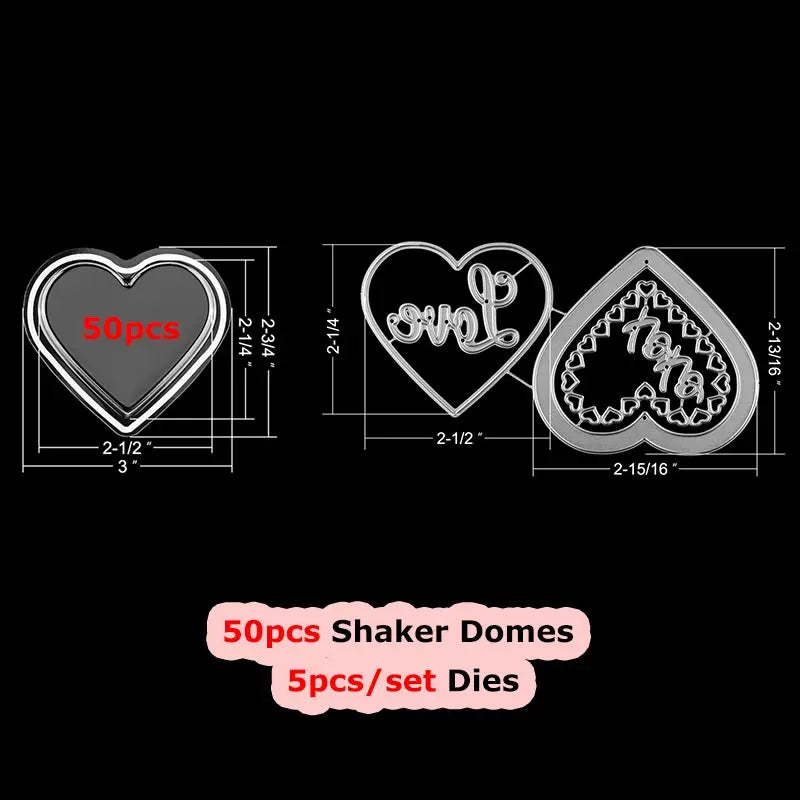 Bundle Deal Jar Heart Egg TV Dimensional Shaker Domes Basic Geometry Shaker Blisters Easter Valentine's Day Card Making Supplies