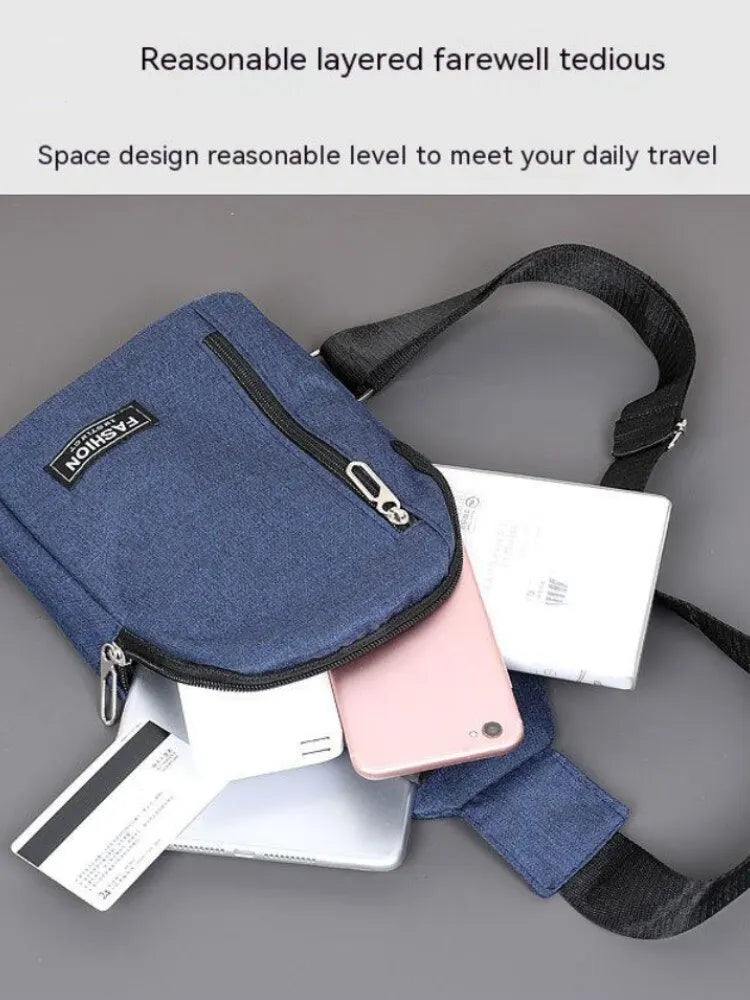 2023 New Chest Bag Fashion New Solid Color Men Chest Bag Outdoor Casual Fashion One Shoulder Crossbody Bag