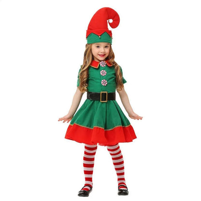 2024 Christmas Clothing Set Boy Girl Family Matching Outfit Kid Adult Santa Claus Cosplay Costume Hat Socks Pant Elf Clothes