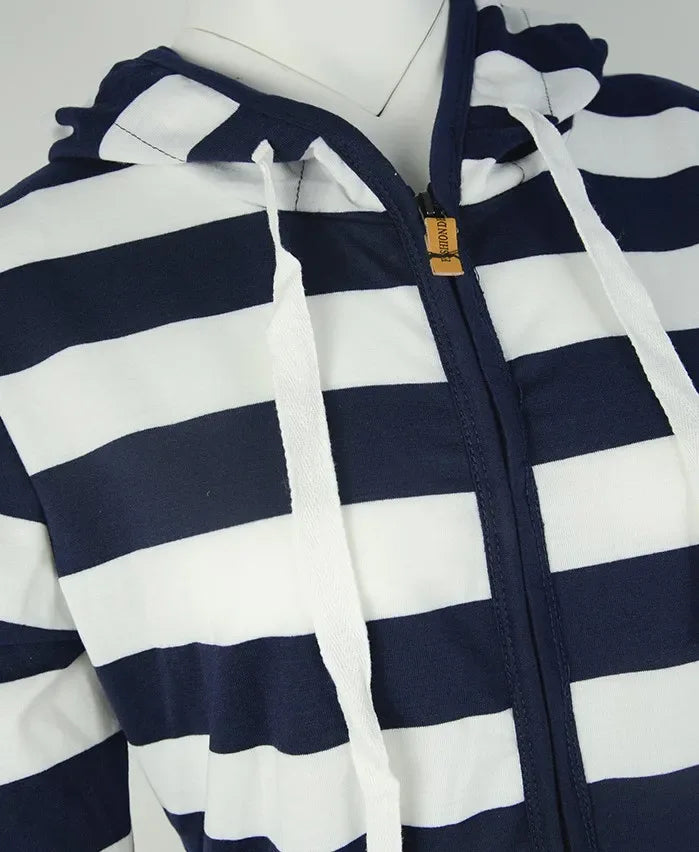Pullovers Harajuku hoodies women  Autumn Hot Style America Hood Long Sleeve Stripe Fleece Jacket Female Streetwear ZXP6023