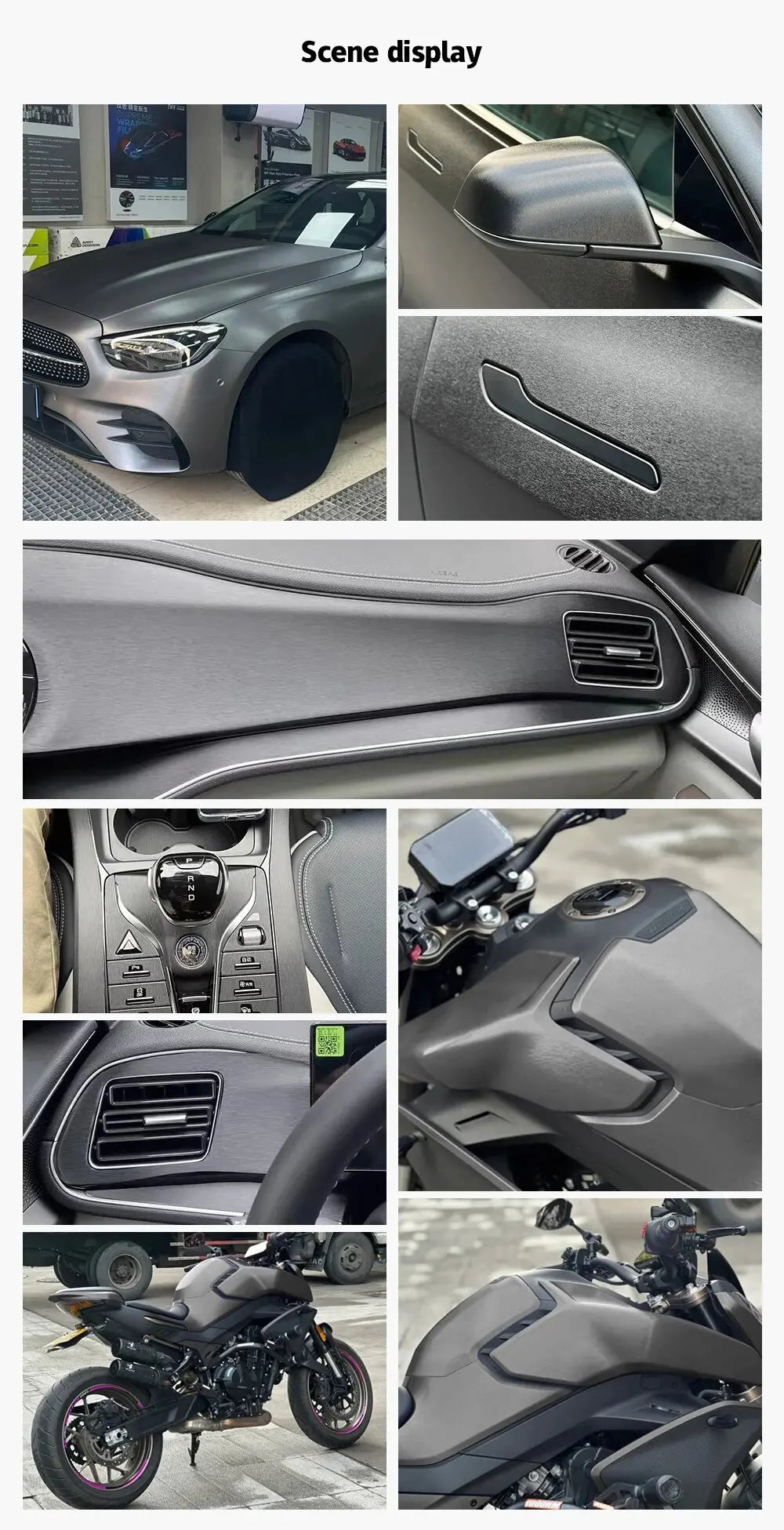 Car Stickers Brushed Aluminum Vinyl Film Car Wrapping Waterproof Air Free Bubble Decal Stickers for Motorcycle Car Accessories