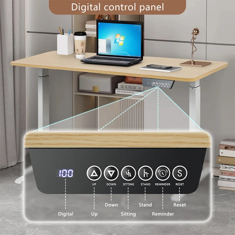 Bureau assis-debout électrique réglable en hauteur, bureau d'ordinateur réglable en hauteur pour bureau à domicile ou bureau d'étude