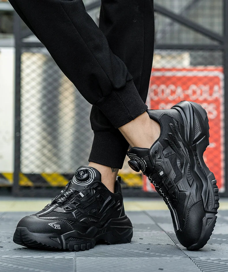High-quality Safety Shoes Men Steel Wire Rotary Buckle Work Sneakers Indestructible Shoes Anti-smash Anti-puncture Work Shoes