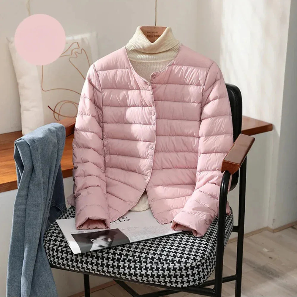 Light Down Coat Spring Autumn Warm Women White Duck Down Slim Jackets Female Fashion Ultra Lightweight Packable Puffer Coats