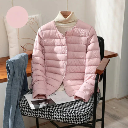 Light Down Coat Spring Autumn Warm Women White Duck Down Slim Jackets Female Fashion Ultra Lightweight Packable Puffer Coats