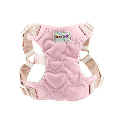 Dog Harness for Small Medium Dogs Cute Heart Pattern Adjustable Nylon Lined Puppy Vest Harness French Bulldog Pet Accessories