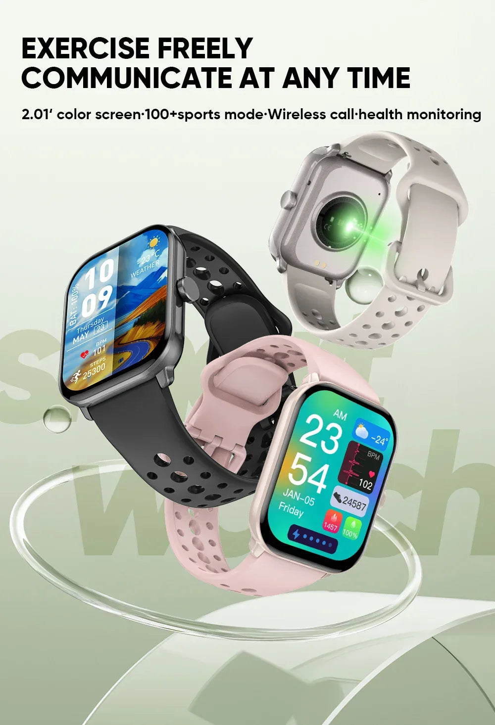Global Upgrade Version Watch 5 HD AMOLED Display Screen Heart Rate Bluetooth Call GPS Track Waterproof Sports Men Smart Watch