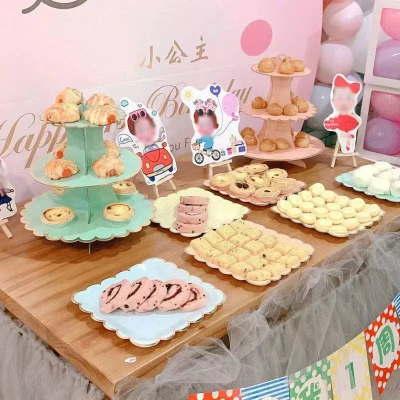 Cake Rack Stand 3 Layer Afternoon Tea Wedding Banquet Plates Party Utensils Birthday Party Christmas Party Cake Tools Display De