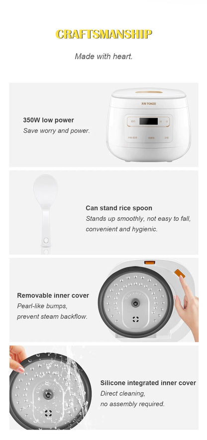 Multi-Function Patented Mini Electric Cookers Square Non Stick Rice Cooker Deluxe Ceramic Rice Cooker