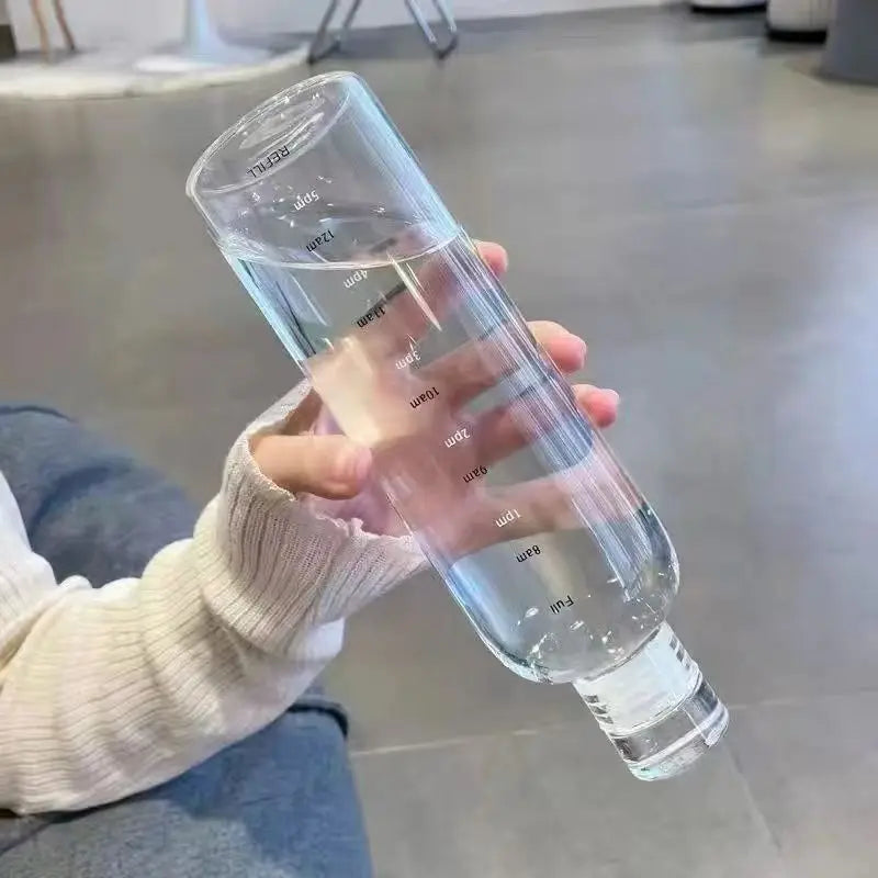 500ml Transparent Leakproof Water Bottle, Anti-Drop Sports Bottle with Time Scale Design, Ideal for Outdoor Use, Hydration on th