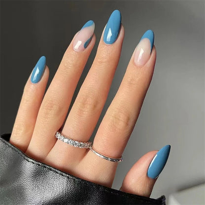 24Pcs Manicure Wearable Fake Nails Ballerina Removable Coffin Fake Nails Finished Women Girls Almond False Nails Art Decoration