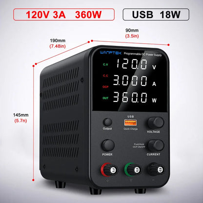 Wanptek DC Laboratory Power Supply 30V 10A 60V 5A 120V 3A Adjustable Voltage Current Applicable voltage 110V 220V Power Supply