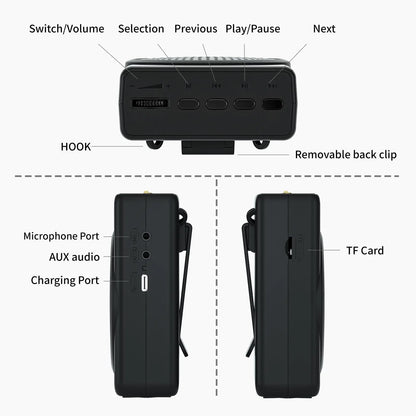 SAINTLARK S22 Bluetooth Voice Amplifier Portable For Teaching Lecture Tour Guide Promotion U-Disk Megaphone Microphone Speaker