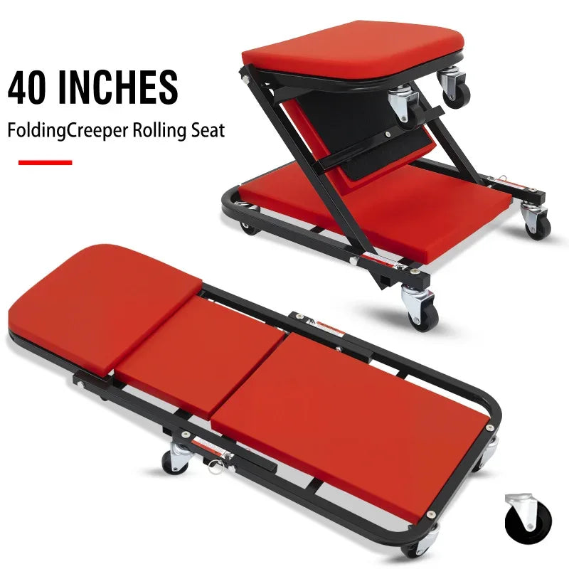 40 Inch Thickened Car Repair Lying Board Skateboard Sleeping Work Stool Folding Auto