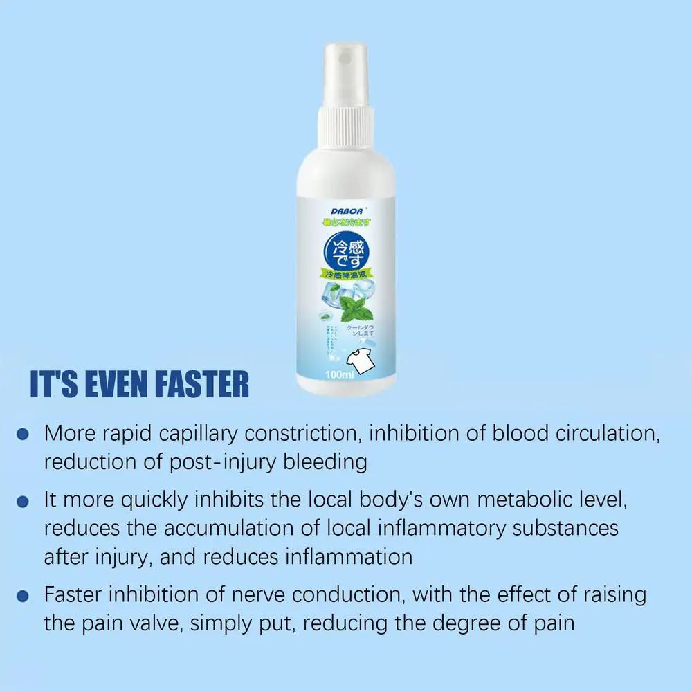 Cool Spray For Summer Household Instant Cooling Spray Natural Plant Extracts Cooling Artifact For Camping Outings Traveling