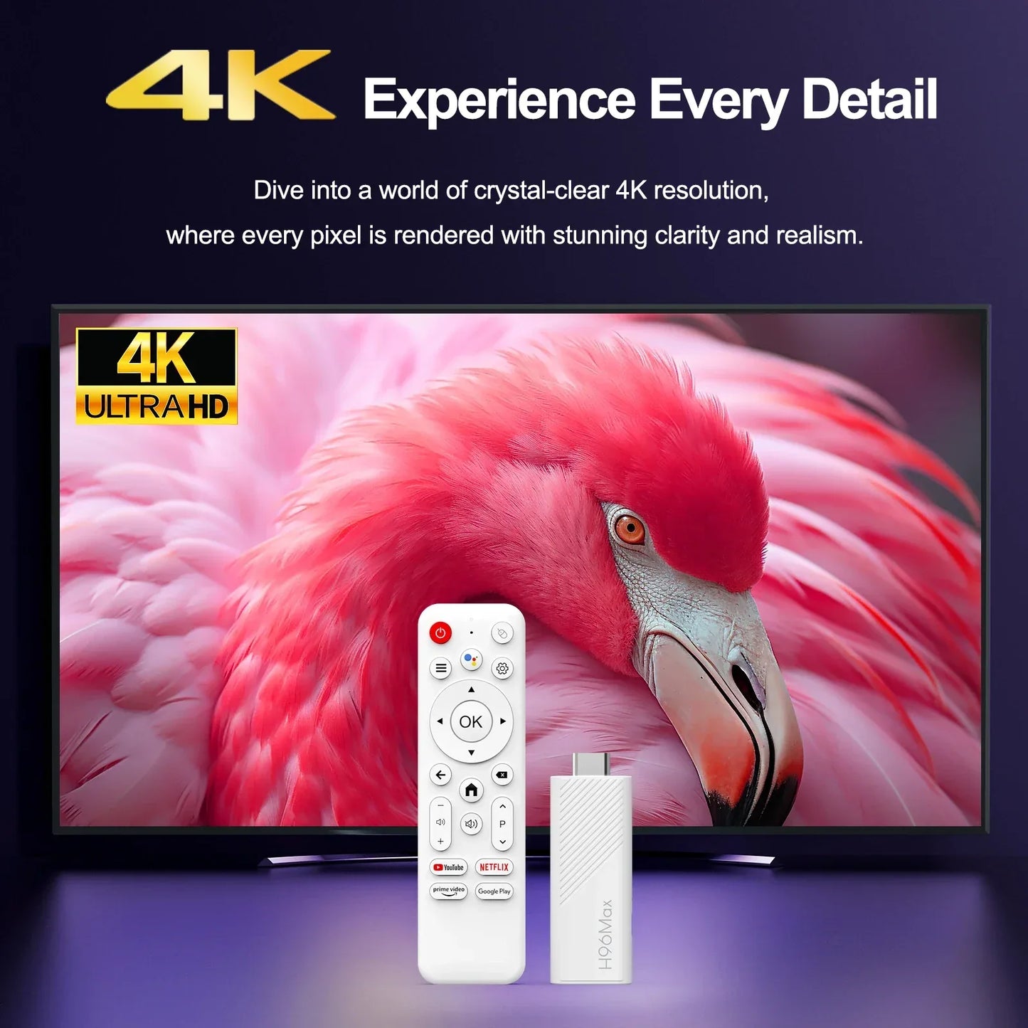 Smart TV Stick H96 MAX H313 2GB 16GB 8GB Android 14 Wifi6 BT5.0 Quad Core Home Media Player Voice Assistant TV Stick