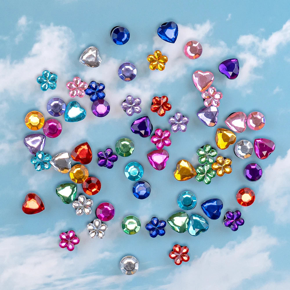 1PCS Bling Crystal PVC Shoe Charms Flower Heart Shaped Gem DIY Accessories Shoe Decorations Charms Transparent Diamond