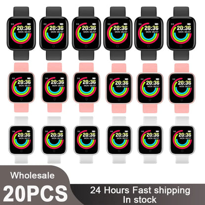 D20 Smart Watch for Men Women Sport Fitness Tracker Pedometer Smartwatch Y68 Digit Wristwatch 20 Pieces