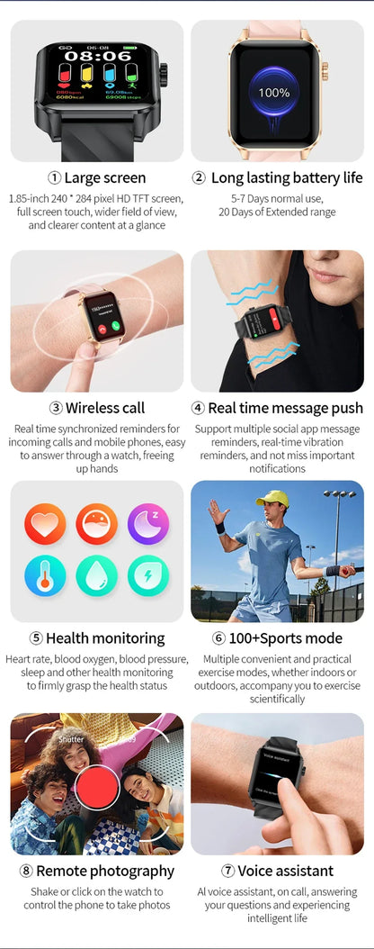 LIGE Smart Watch Sport Fitness Sleep Monitor Fashion Luxury Women's Watch Bluetooth Call Message Clearance Sale Men's Smartwatch
