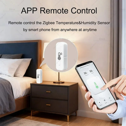 Tuya Zigbee 3.0 Mini Temperature And Humidity Sensor Indoor Smart Home Thermometer Hygrometer Remote Work With Z2M Smart Life