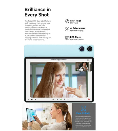 【New】Android 14 Teclast P50 Case Tablet 11" 90Hz Screen Unisoc T606 Octa-Core 4GB 128GB LPDDR4X Wifi BT5.0 7000mAh Battery