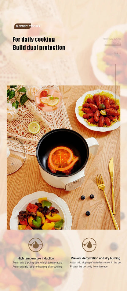 Multifunctional Electric Slow Cooker Portable Dormitory Student Office Staff Mini Electric Pot Stir Stew Non-Stick Rice Cooker