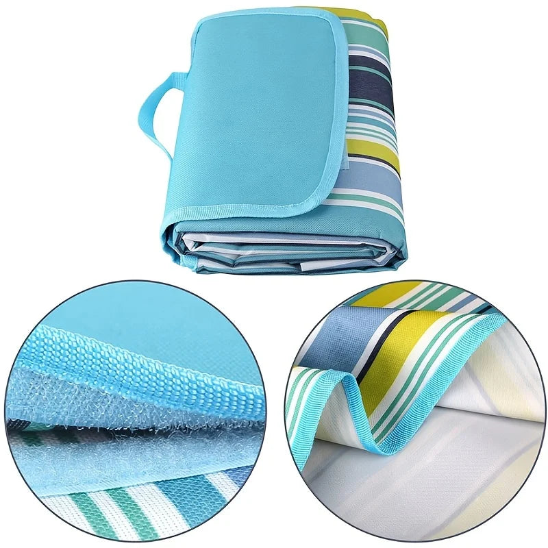 An Extra-Large Outdoor Picnic Blanket Measuring 80 Inches by 60 Inches, Ideal for The Beach, Camping, Hiking, And Vacations