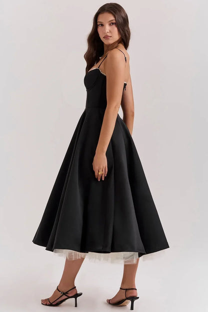 2026 Spring/summer High End Satin Strapless Heavy Industry French Waist Strap Sexy Hot Girl Medium Long Dress Women Elegant
