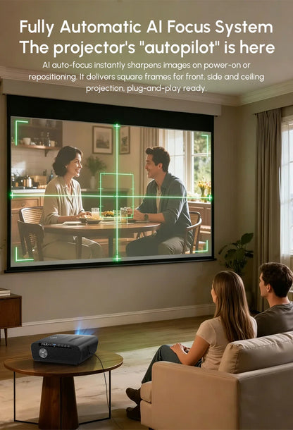 Official Google TV 4K Smart Projector Netflix Certified Native 1080P Dolby Audio WiFi6 Auto Focus HDR Home Theater HDMI BT5.4